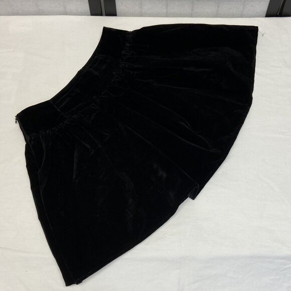 Velveteen Wide Waistband Poufy Gathered Mini Skirt Attached Shorts Skating Cheer - Picture 10 of 13